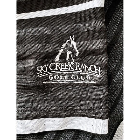 Nike Golf Men's Dry-Fit Tour Performance Striped Athletic Polo, Black Grey - XL - Picture 5 of 9